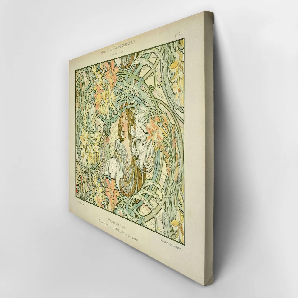 Πινακας σε καμβά ALPHONSE MUCHA - LANGUAGE OF FLOWERS