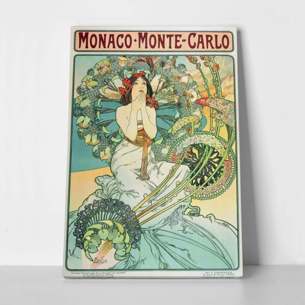 Πινακας σε καμβά ALPHONSE MUCHA - MONACO MONTE CARLO