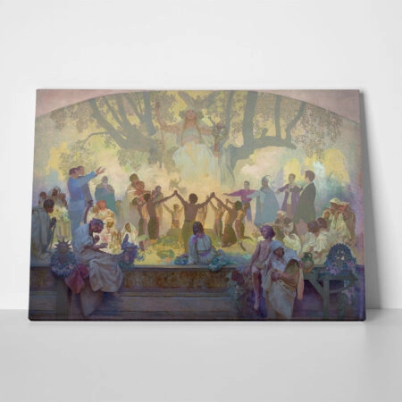 Πινακας σε καμβά ALPHONSE MUCHA - THE OATH OF OMLADINA UNDER THE SLAVIC LINDEN TREE - Alphonse Mucha