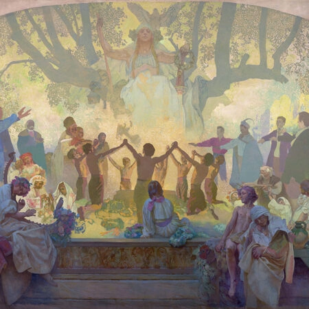Πινακας σε καμβά ALPHONSE MUCHA - THE OATH OF OMLADINA UNDER THE SLAVIC LINDEN TREE - Alphonse Mucha Sticky 5