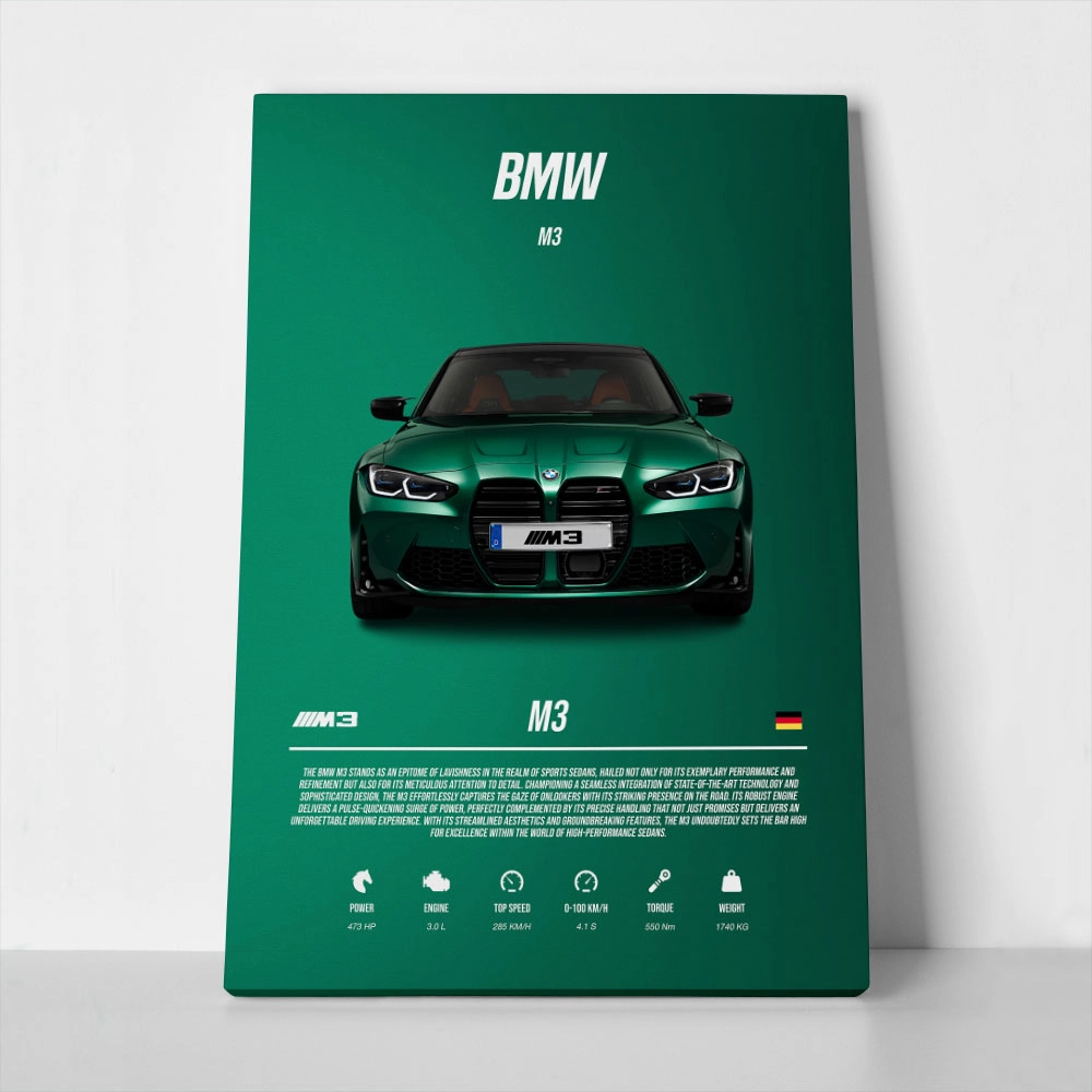 Πινακας σε καμβά BMW M3 SPECS