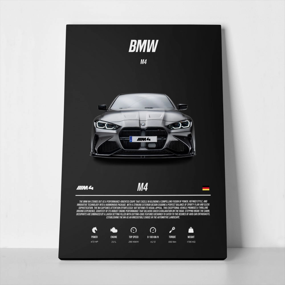 Πινακας σε καμβά BMW M4 SPECS
