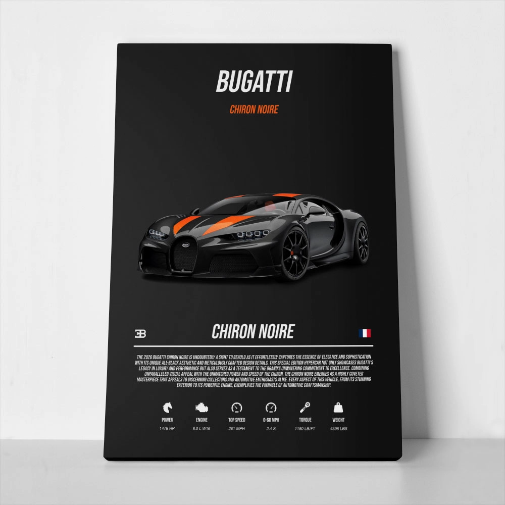 Πινακας σε καμβά BUGATTI CHIRON NOIRE IMPERIAL