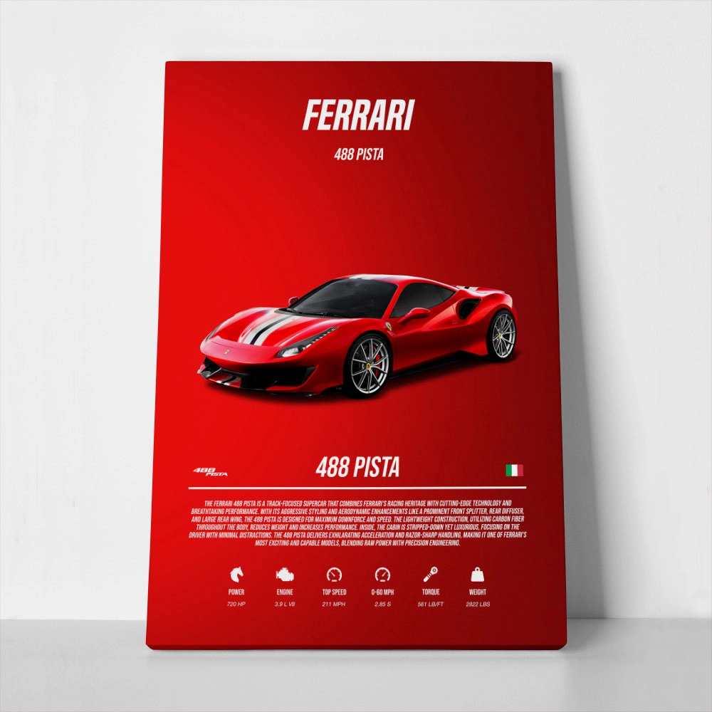 Πινακας σε καμβά FERRARI 488 PISTA IMPERIAL