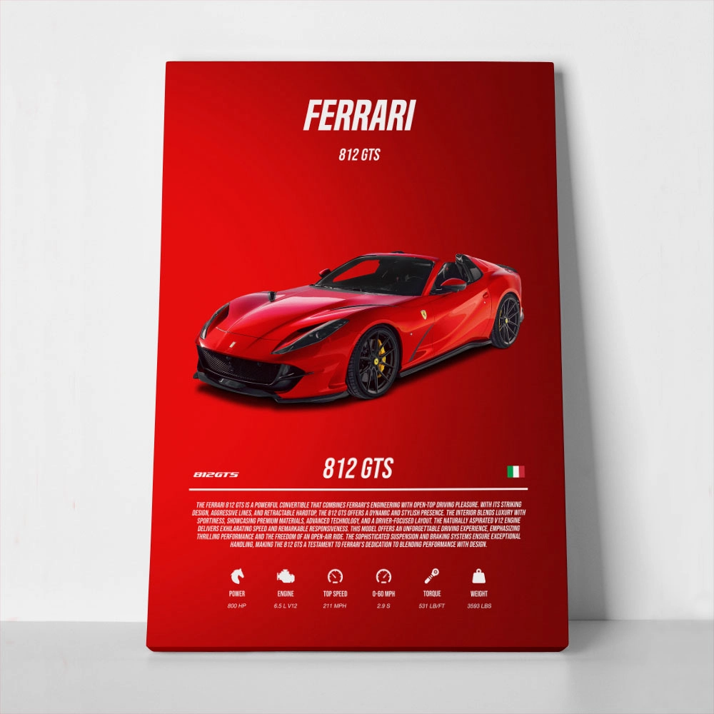 Πινακας σε καμβά FERRARI 812 GTS IMPERIAL