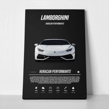Πινακας σε καμβά LAMBORGHINI HURRACAN PERFORMANTE WHITE IMPERIAL - Αυτοκινητα