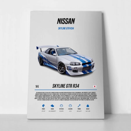 Πινακας σε καμβά NISSAN GTR R34 '98 - Αυτοκινητα
