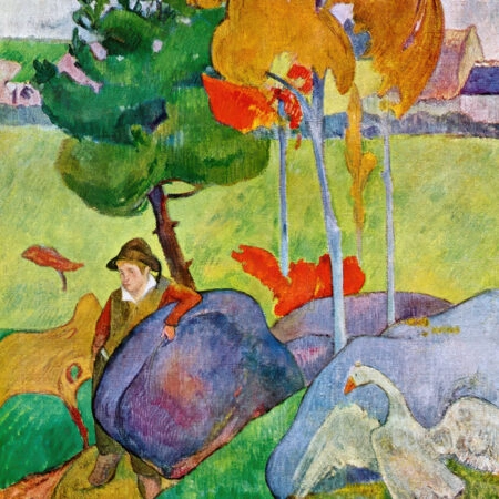 Πινακας σε καμβά PAUL GAUGUIN - BRETON BOY WITH A GOOSE - Paul Gauguin Sticky 5