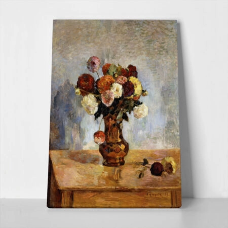 Πινακας σε καμβά PAUL GAUGUIN - DAHLIAS IN A COPPER VASE - Paul Gauguin