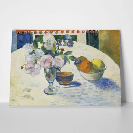 Πινακας σε καμβά PAUL GAUGUIN - FLOWERS AND A BOWL OF FRUIT ON A TABLE - Paul Gauguin