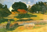 Πινακας σε καμβά PAUL GAUGUIN - GIRL HERDING PIGS