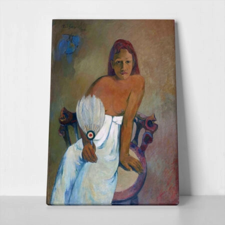 Πινακας σε καμβά PAUL GAUGUIN - GIRL WITH A FAN - Paul Gauguin