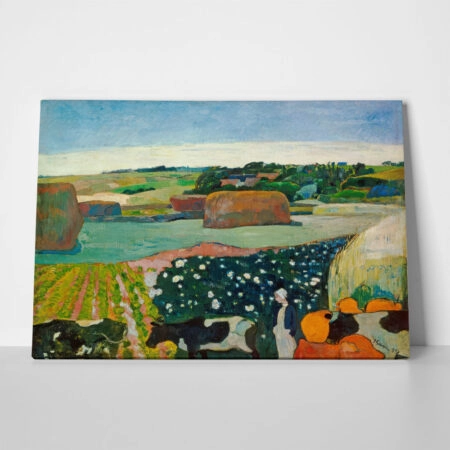 Πινακας σε καμβά PAUL GAUGUIN - HAYSTACKS IN BRITTANY - Paul Gauguin