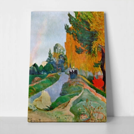 Πινακας σε καμβά PAUL GAUGUIN - LANDSCAPE IN ARLES NEAR THE ALYSCAMPS - Paul Gauguin