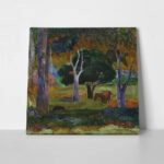 Πίνακας σε καμβά PAUL GAUGUIN - PIG AND A HORSE