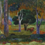 Πίνακας σε καμβά PAUL GAUGUIN - PIG AND A HORSE