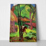 Πινακας σε καμβά PAUL GAUGUIN - RIDER IN FRONT OF THE HUT