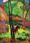 Πινακας σε καμβά PAUL GAUGUIN - RIDER IN FRONT OF THE HUT