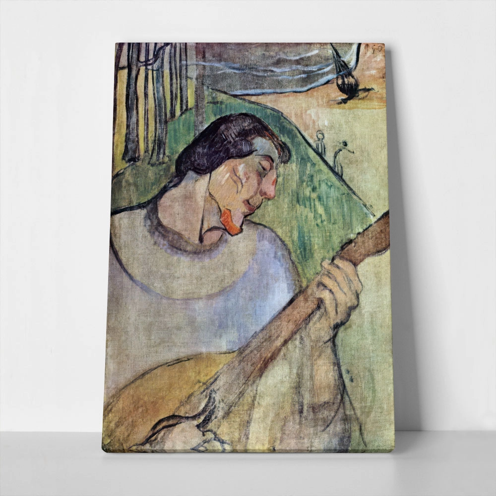Πινακας σε καμβά PAUL GAUGUIN - SELF PORTRAIT WITH A MANDOLIN
