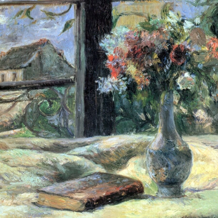 Πινακας σε καμβά PAUL GAUGUIN - STILL LIFE VASE WITH FLOWERS ON THE WINDOW - Paul Gauguin Sticky 5