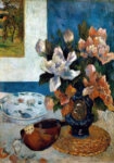 Πινακας σε καμβά PAUL GAUGUIN - STILL LIFE WITH CHINESE PEONIES AND MANDOLIN