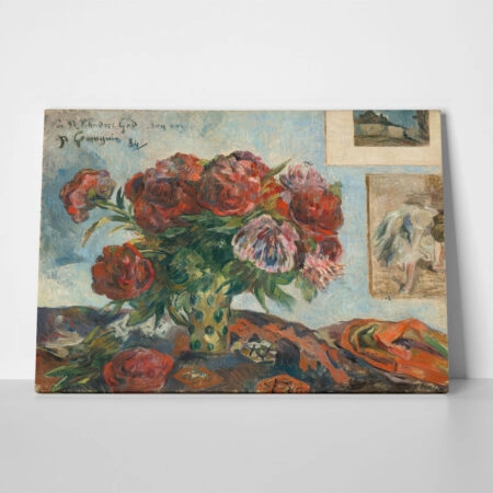 Πινακας σε καμβά PAUL GAUGUIN - STILL LIFE WITH PEONIES - Paul Gauguin