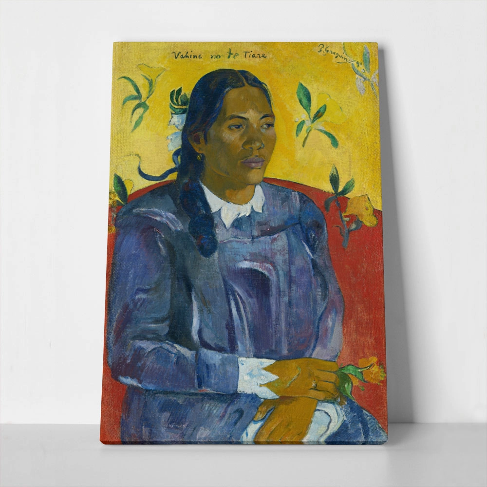 Πινακας σε καμβά PAUL GAUGUIN - TAHITIAN WOMAN WITH A FLOWER