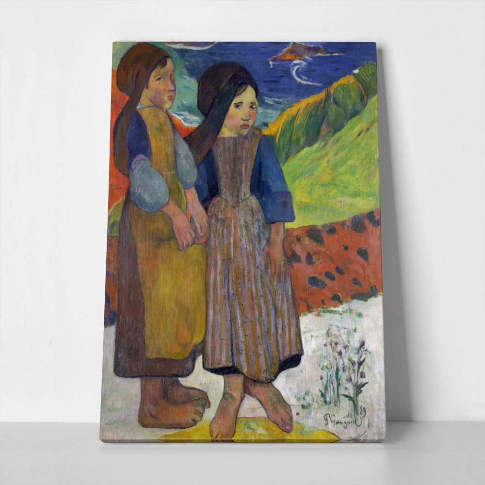 Πινακας σε καμβά PAUL GAUGUIN - TWO BRETON GIRLS BY THE SEA