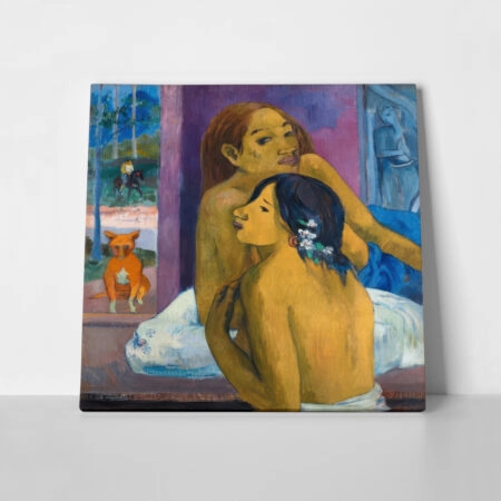 Πίνακας σε καμβά PAUL GAUGUIN - TWO WOMEN WITH FLOWERED HAIR