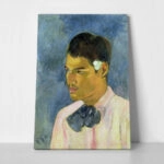 Πινακας σε καμβά PAUL GAUGUIN - YOUNG MAN WITH A FLOWER