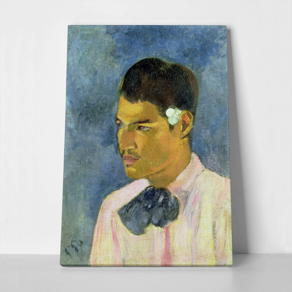 Πινακας σε καμβά PAUL GAUGUIN - YOUNG MAN WITH A FLOWER