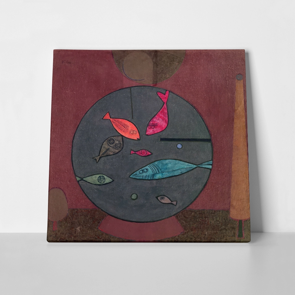 Πίνακας σε καμβά PAUL KLEE - AROUND THE FISH