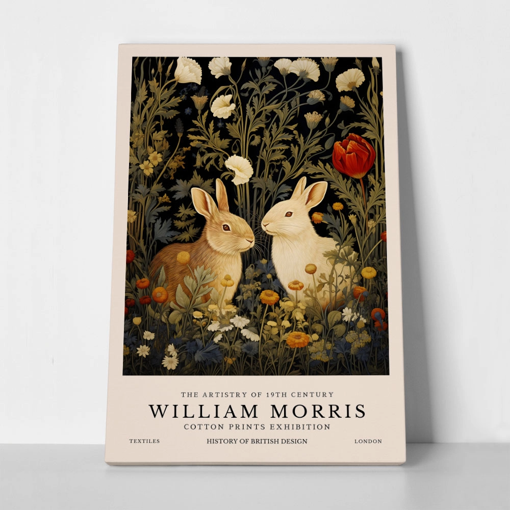 Πινακας σε καμβά WILLIAM MORRIS - RABBITS 1