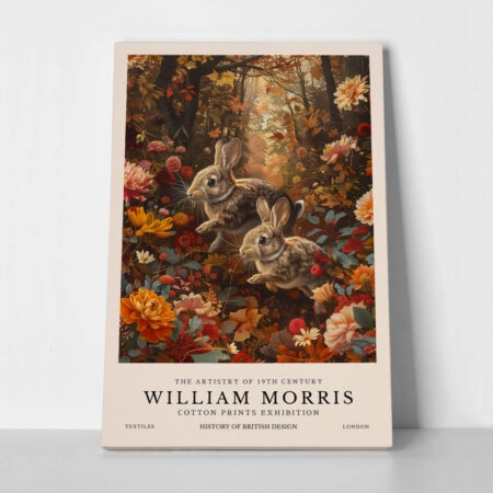 Πινακας σε καμβά WILLIAM MORRIS - RABBITS 4