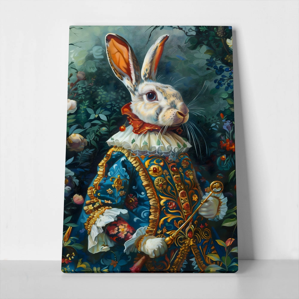 Πινακας σε καμβά WILLIAM MORRIS - VICTORIAN RABBIT PORTRAIT  2