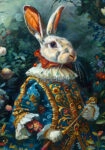 Πινακας σε καμβά WILLIAM MORRIS - VICTORIAN RABBIT PORTRAIT  2