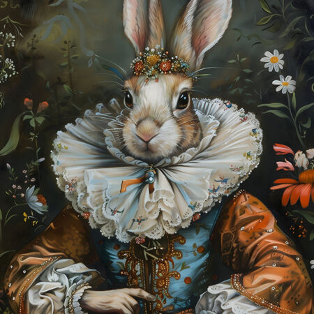 Πινακας σε καμβά WILLIAM MORRIS - VICTORIAN RABBIT PORTRAIT  3 - William Morris Sticky 5