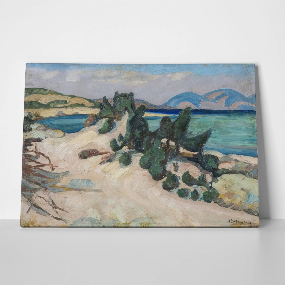 Πινακας σε καμβά ΚΩΝΣΤΑΝΤΙΝΟΣ ΜΑΛΕΑΣ - ΑΚΤΗ ΣΤΗΝ ΑΤΤΙΚΗ 2