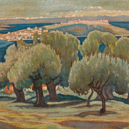 Πινακας σε καμβά ΚΩΝΣΤΑΝΤΙΝΟΣ ΜΑΛΕΑΣ - ΕΛΑΙΟΔΕΝΤΡΑ ΣΤΗ ΜΥΤΙΛΗΝΗ - Κωνσταντίνος Μαλέας Sticky 5