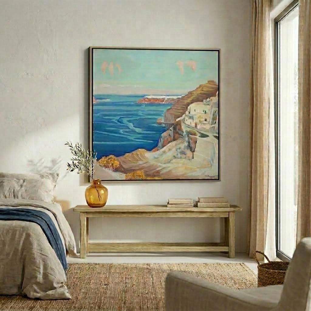 Πίνακας σε καμβά ΚΩΝΣΤΑΝΤΙΝΟΣ ΜΑΛΕΑΣ - ΣΑΝΤΟΡΙΝΗ 3