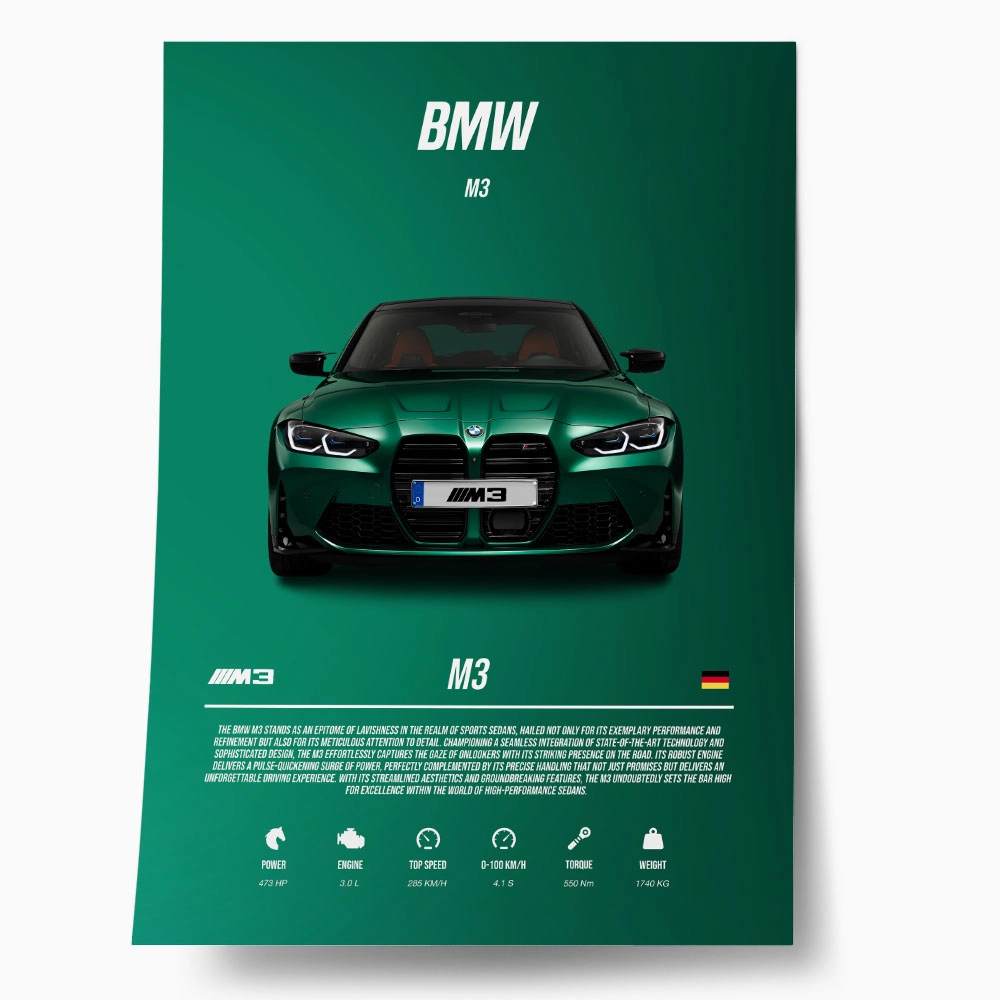 Πόστερ BMW M3 SPECS