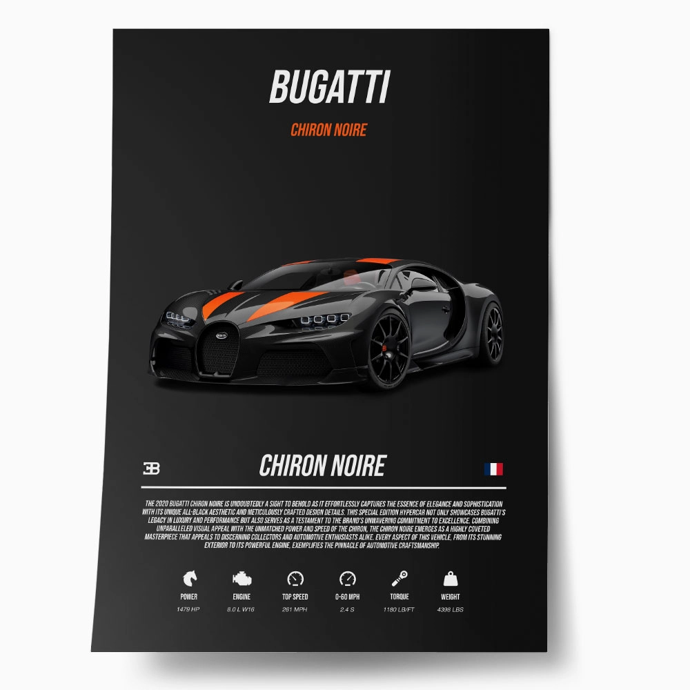 Πόστερ BUGATTI CHIRON NOIRE IMPERIAL