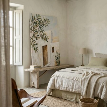 Πινακας σε καμβά CYCLADES OLIVE TREE - Παραθαλασσιες πολεις και χωρια Sticky 4