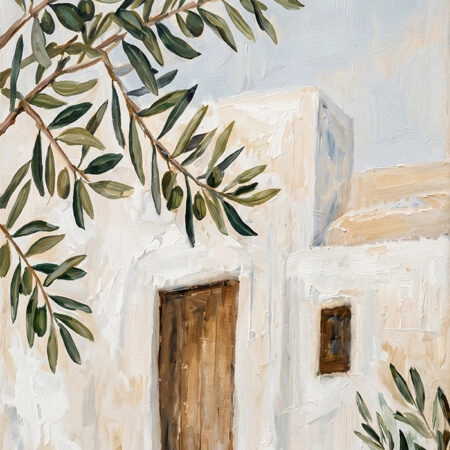 Πινακας σε καμβά CYCLADES OLIVE TREE - Παραθαλασσιες πολεις και χωρια Sticky 9
