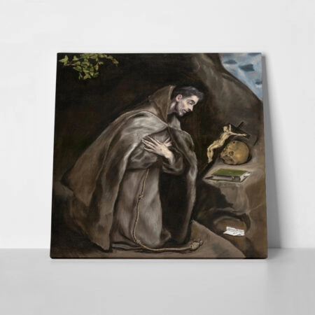 Πίνακας σε καμβά EL GRECO - SAINT FRANCIS KNEELING IN MEDITATION