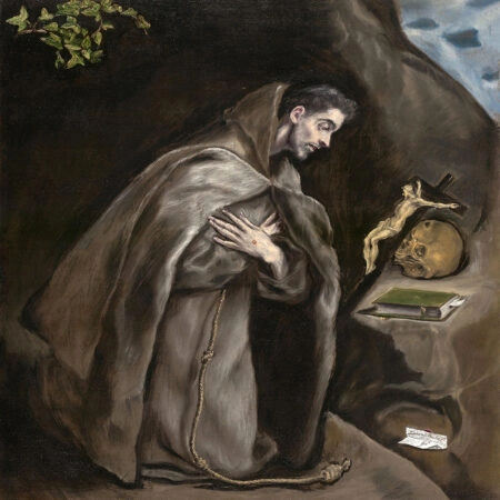 Πίνακας σε καμβά EL GRECO - SAINT FRANCIS KNEELING IN MEDITATION - El Greco Sticky 5