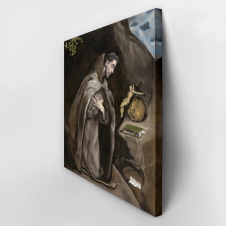 Πίνακας σε καμβά EL GRECO - SAINT FRANCIS KNEELING IN MEDITATION - El Greco Sticky 2