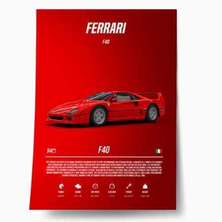 Πόστερ FERRARI F40 IMPERIAL - Οχηματα - Αυτοκίνητα