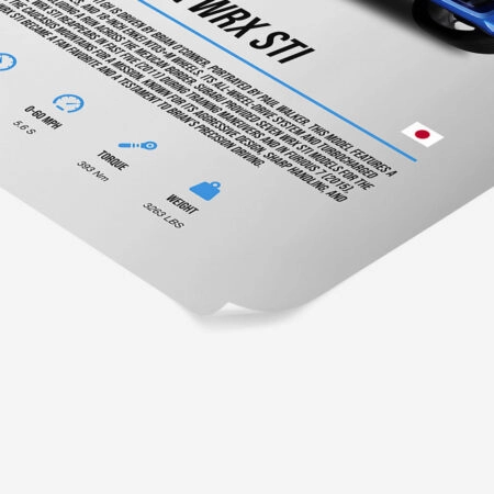 Πόστερ IMPREZA WRX STI - Οχηματα - Αυτοκίνητα Sticky 1
