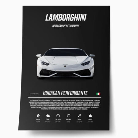 Πόστερ LAMBORGHINI HURRACAN PERFORMANTE WHITE IMPERIAL - Οχηματα - Αυτοκίνητα